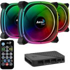 Pack 3 Ventiladores Aerocool Astro Pro 12 cm + H66F HUB + Mando a Distancia