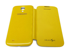 Funda tipo libro para Samsung Galaxy S4 Amarillo