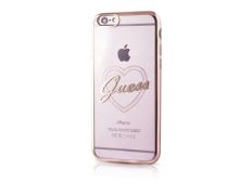 Funda TPU Transparente Heart Oro Rosa Apple iPhone 6/6S Guess