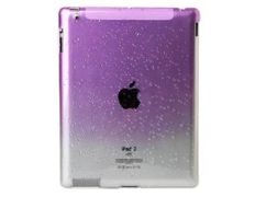 Durable Plastic Drop Design iPad 2 Open-face Case (Purple)