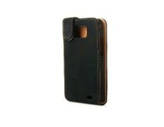 Funda de cuero Flip Case Samsung Galaxy S II (Negro)