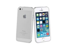 Funda Bumper Plata Aluminio +nanofilm trasero iPhone SE/5S/5 muvit