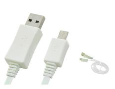 Cable de recarga luminoso para Samsung Galaxy/Nokia/HTC Blanco