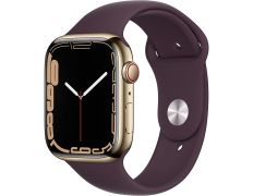 Apple Watch Series 7 GPS/Cellular 45 mm Caja Acero Oro/Correa deportiva Cereza Oscuro