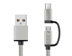 Cable Micro USB + Adaptador USB Tipo C X-One - Plata