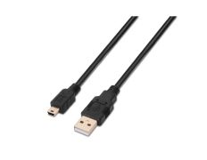 Cable USB(A)M 2.0 a Mini USB(B)M Aisens 0.5M Negro