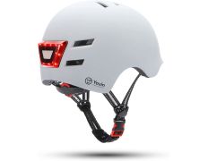 Casco Youin con LED Frontal y Trasero Blanco (M)