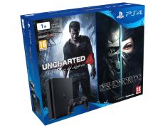 Consola Playstation 4 Slim (1TB) + Uncharted 4 + Dishonored 2