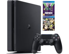 Consola PS4 Slim (500GB) Black + Fornite Lote La Última Risa + Naruto SUNS Trilogy