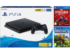 Consola PS4 Slim (500GB) + Marvel Spiderman + Minecraft