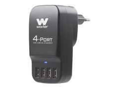 Enchufe 4 puertos USB Woxter Negro