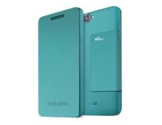 Funda para Wiko Rainbow con Tapa Turquesa