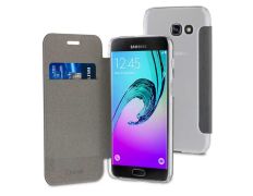 Funda Folio Gris Trasera Transparente Samsung Galaxy A5 2017 Muvit