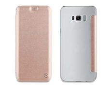 Funda Folio Oro Rosa parte Trasera Transparente Samsung Galaxy S8 Muvit