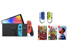 Nintendo Switch OLED (Neon Azul/Rojo) + 3 Juegos + Joy Con Set (Azul/Amarillo)