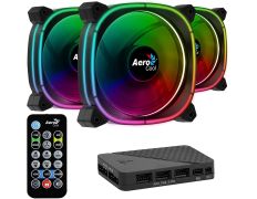 Pack 3 Ventiladores Aerocool Astro Pro 12 cm + H66F HUB + Mando a Distancia