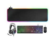 Pack Gaming Mars Gaming MCPEX Teclado H-MECH + Ratón Óptico + Auriculares + Alfombrilla