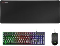 Pack Mars Gaming MCPX Teclado H-Mech+Ratón+Alfombrilla Negro