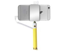 Palo selfie Monopod con espejo trasero amarillo