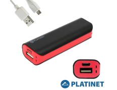 PLATINET POWER BANK 4400mAh 5V 1A+LINT.NEG-ROJO