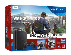 Playstation 4 Slim (1 TB) + Watch Dogs + Watch Dogs 2