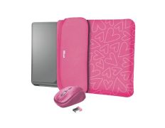 Trust Yvo Corazones Funda+Ratón 15.6'' Rosa