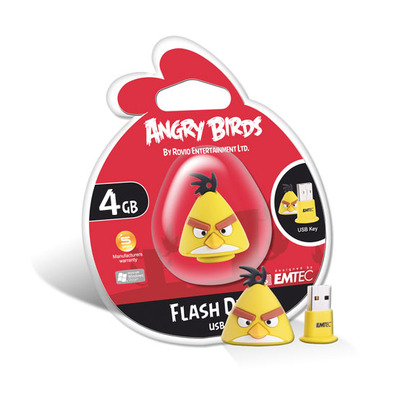 Pendrive 4 Gb Angry Birds Amarillo