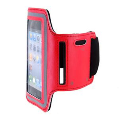 Brazalete deportivo de cuero para iPhone 4G/4S Rojo