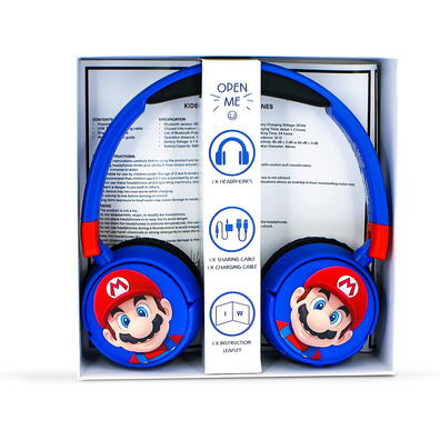 Auriculares OTL Wireless Bluetooth Headphone Super Mario Azul