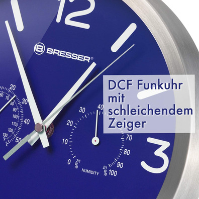 Bresser DCF 25 cm Reloj Termohigrómetro Mytime Azul