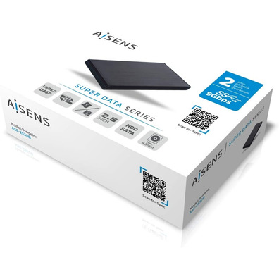 Caja Externa 2.5'' USB 3.1 sata AISENS Aluminio Negro