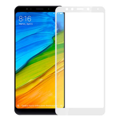 Cristal Templado Completo Curvo 5D - Xiaomi Redmi 5 Plus Blanco