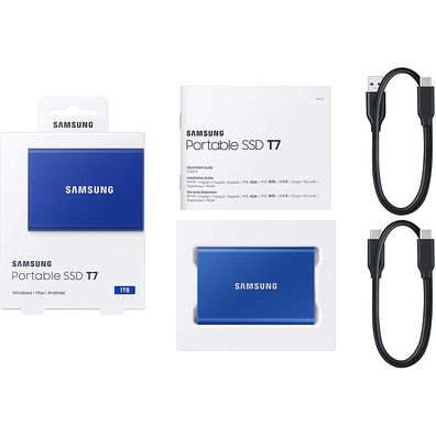 Disco Externo SSD Samsung Portable T7 1TB USB 3.2 Azul