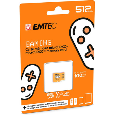 Emtec MicroSD XC UHS-1 U3 V30 A1 512GB Naranja Switch