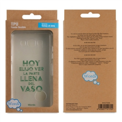 Funda TPU Transparente Vaso Samsung Galaxy J5 2016 Words