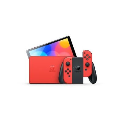 Nintendo Switch OLED Mario Red Edition + Base + 2 Mandos Joy-Con