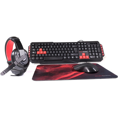 Pack Mars Gaming MRCP1 (Teclado+Ratón+Auriculares+Alfombrilla)