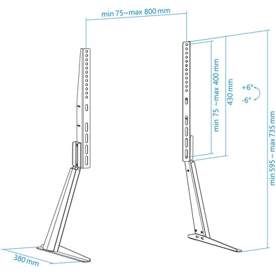 Soporte Mesa TooQ DB3270T-B 32''-70''