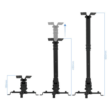 Soporte Techo Proyector Tooq PJ2012T-B Negro 130/430 - 650 mm max 20 kg